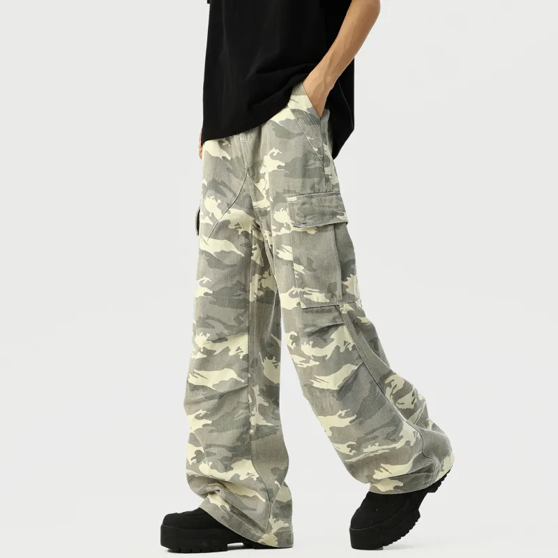 HOKLV Casual Pants Unisex Gray-4