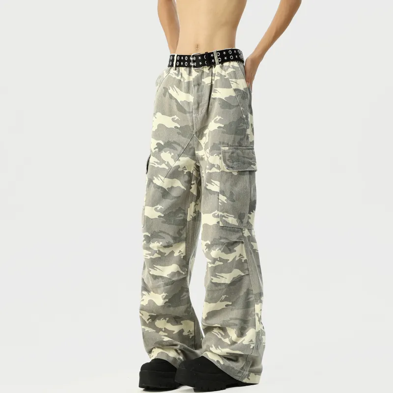 HOKLV Casual Pants Unisex Gray-2