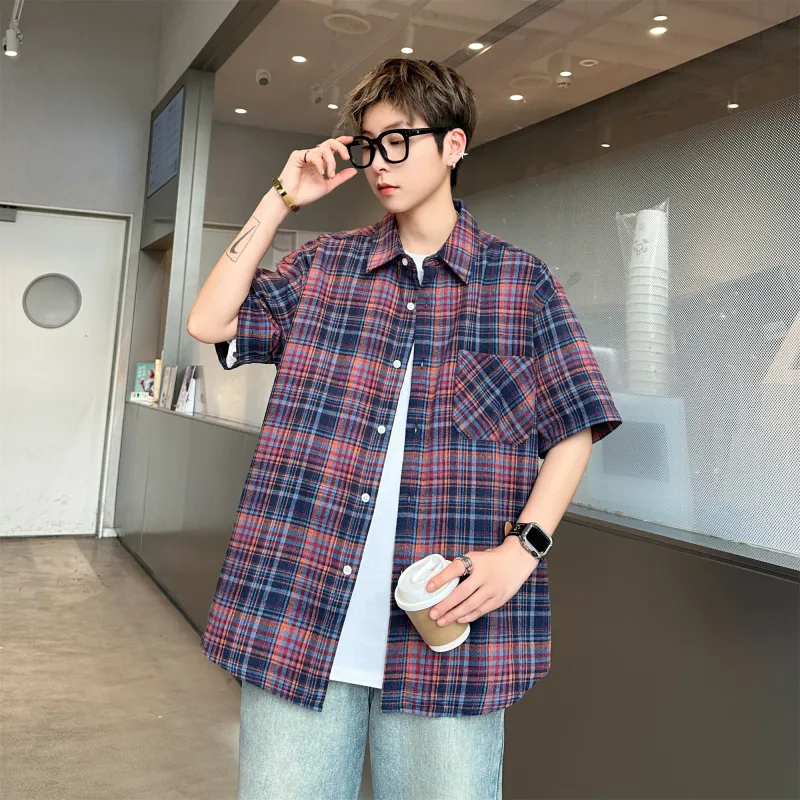 Lightning X Storm Shirt Unisex Blue Red Plaid-3