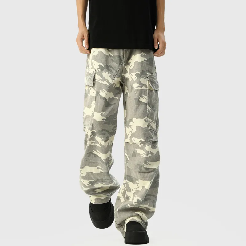 HOKLV Casual Pants Unisex Gray-3