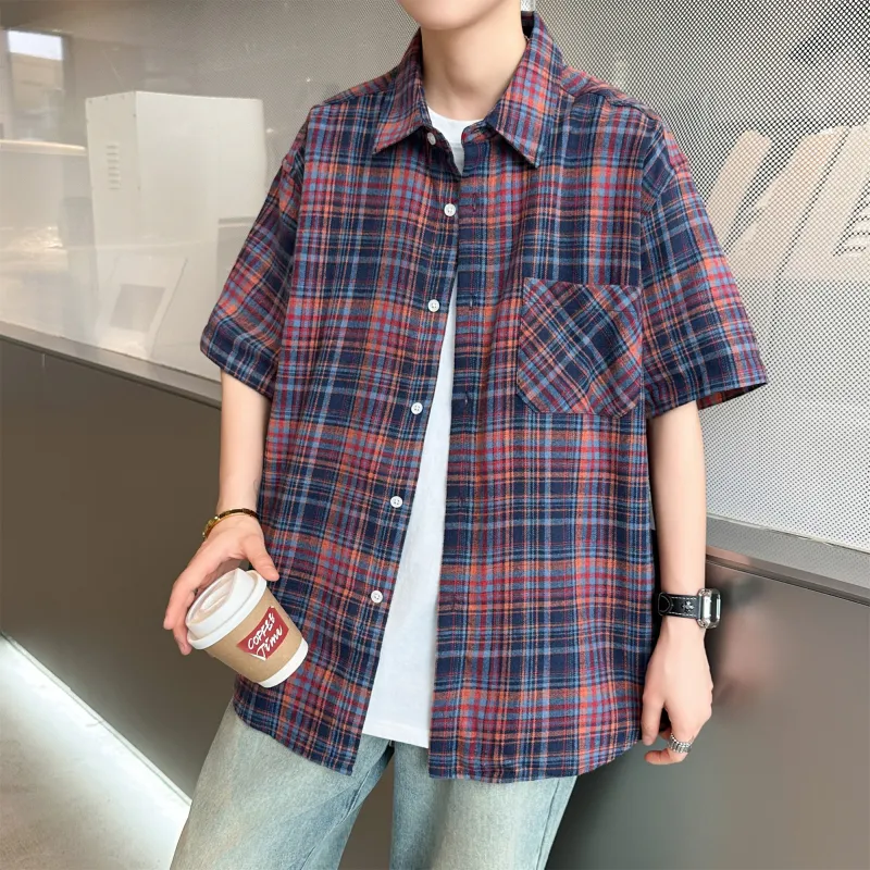 Lightning X Storm Shirt Unisex Blue Red Plaid-2