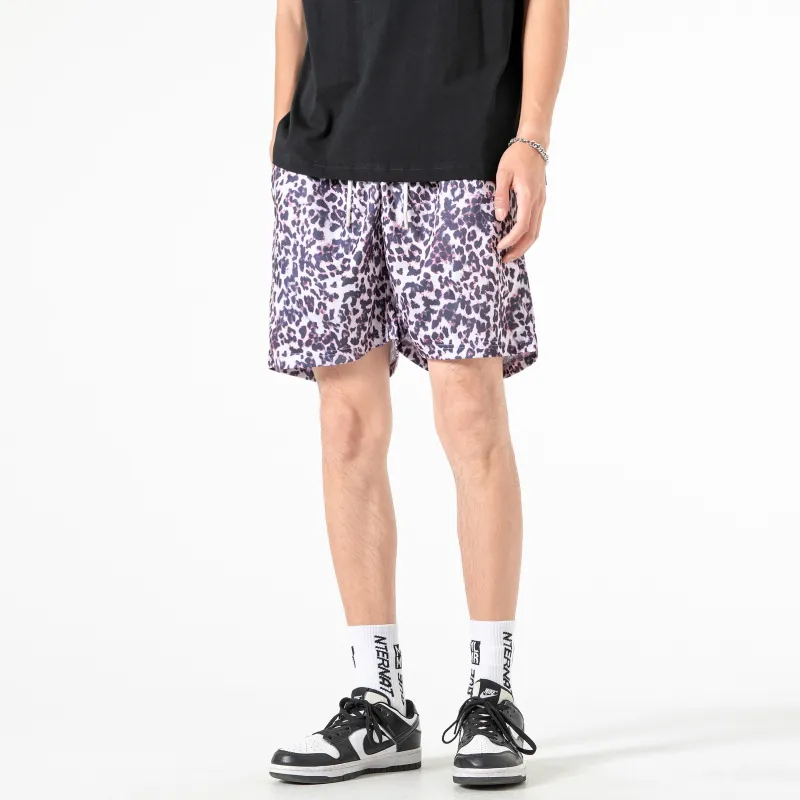 SIL VITIN Casual Shorts Unisex Leopard Print-2