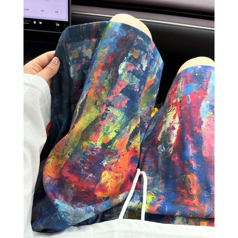 SIL VITIN Casual Shorts Unisex Rainbow Graffiti-1