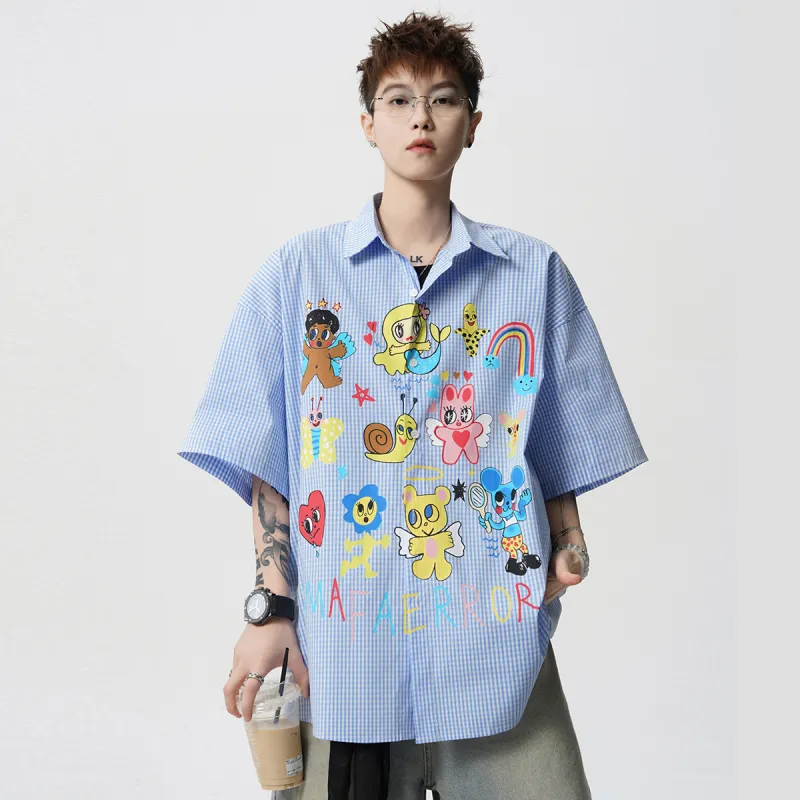 SIL VITIN Shirt Unisex Light Blue Plaid-2