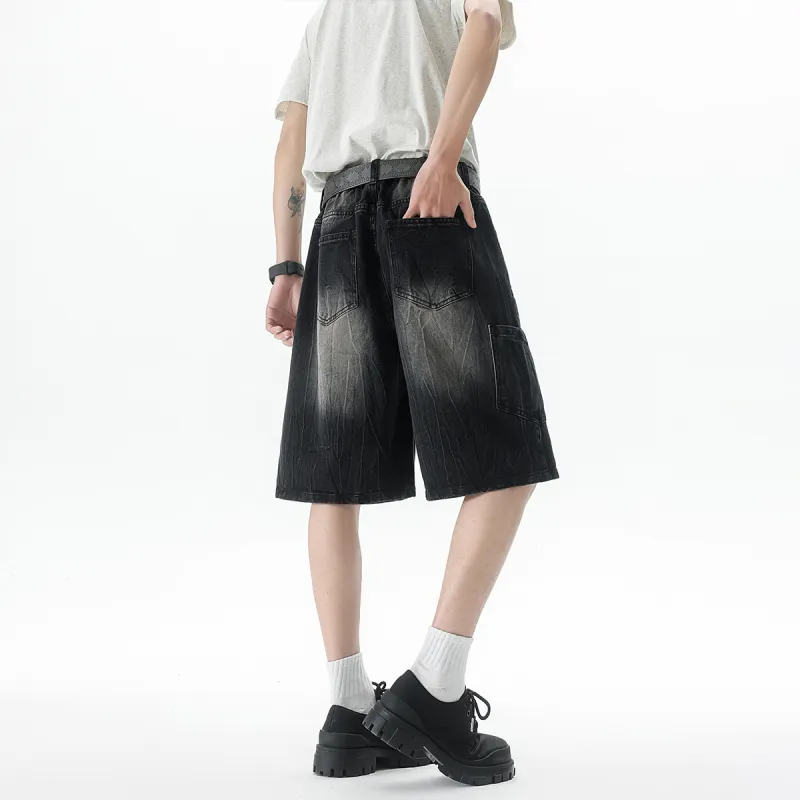 SIL VITIN Denim Shorts Unisex Black-2