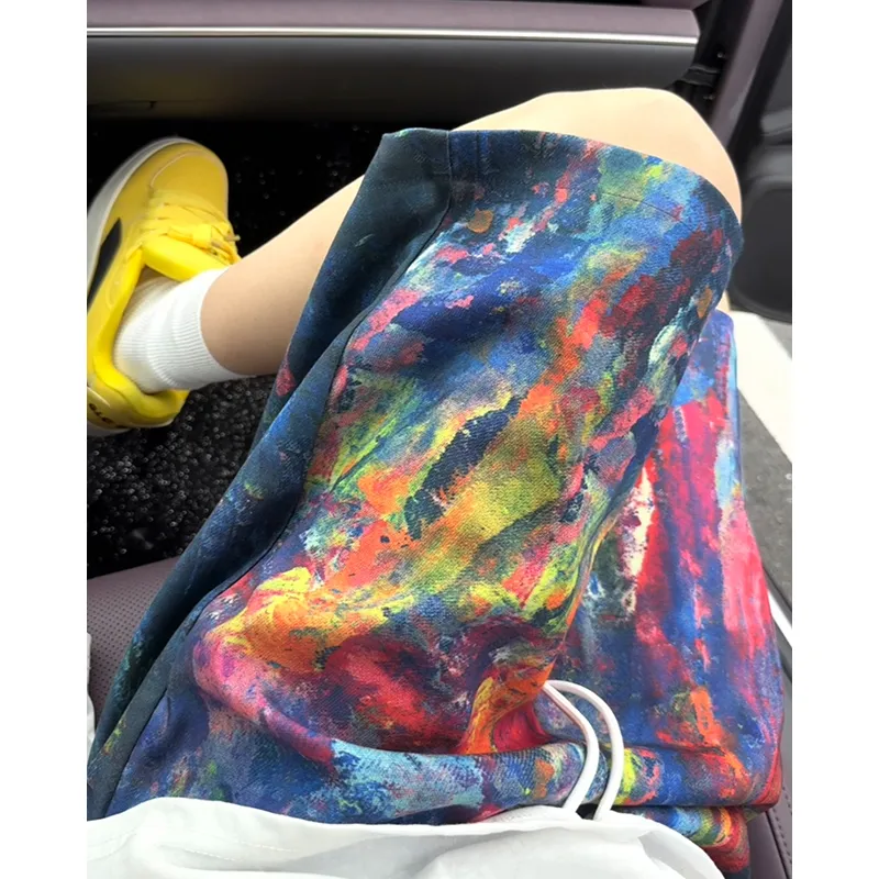 SIL VITIN Casual Shorts Unisex Rainbow Graffiti-3