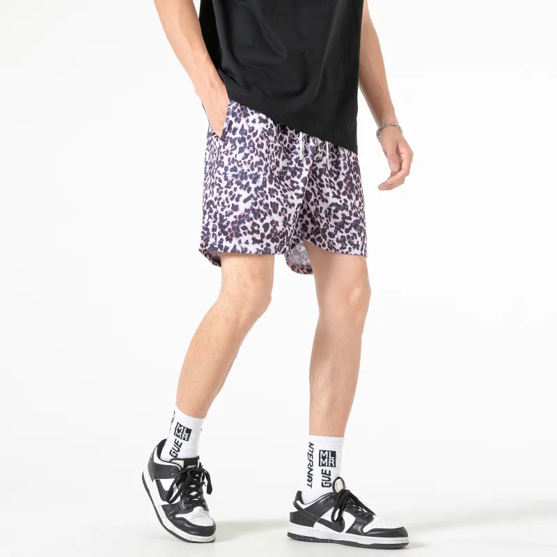 SIL VITIN Casual Shorts Unisex Leopard Print-4
