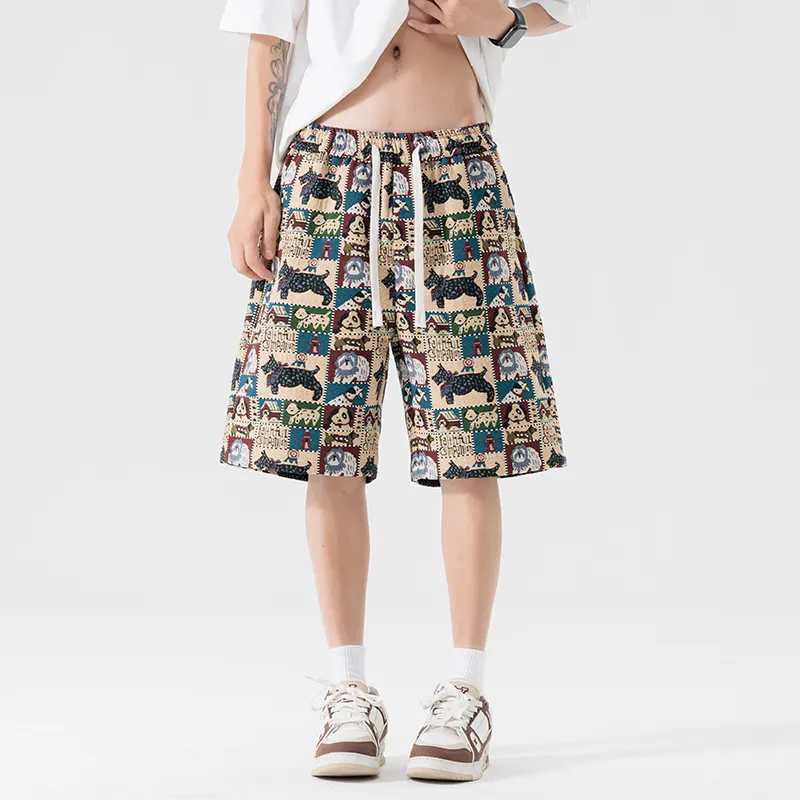 SIL VITIN Casual Shorts Unisex Embroidery Dog-1