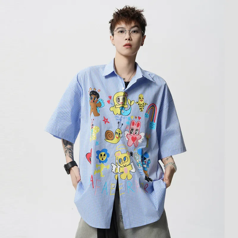 SIL VITIN Shirt Unisex Light Blue Plaid-3