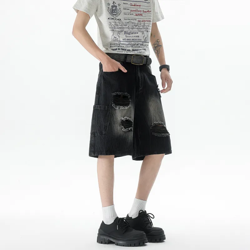 SIL VITIN Denim Shorts Unisex Black-1