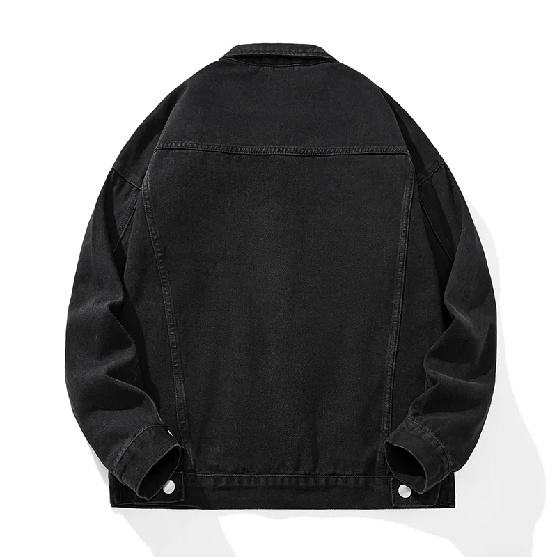 SIL VITIN Denim Jacket Unisex Distressed White Black-1