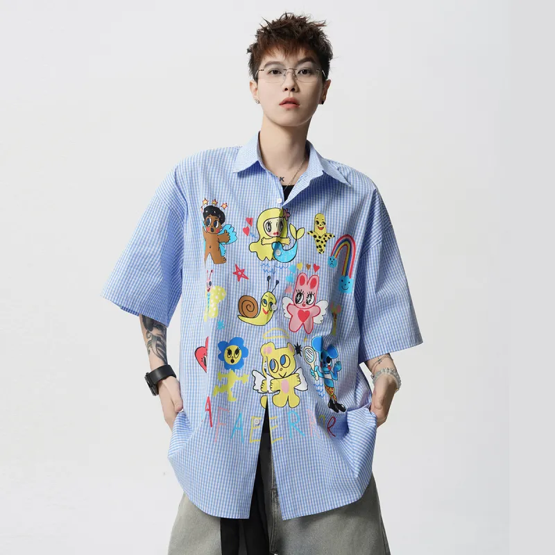 SIL VITIN Shirt Unisex Light Blue Plaid-1