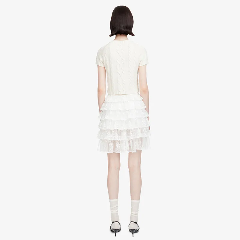 HERLIAN Casual Short Skirts Women's White-3