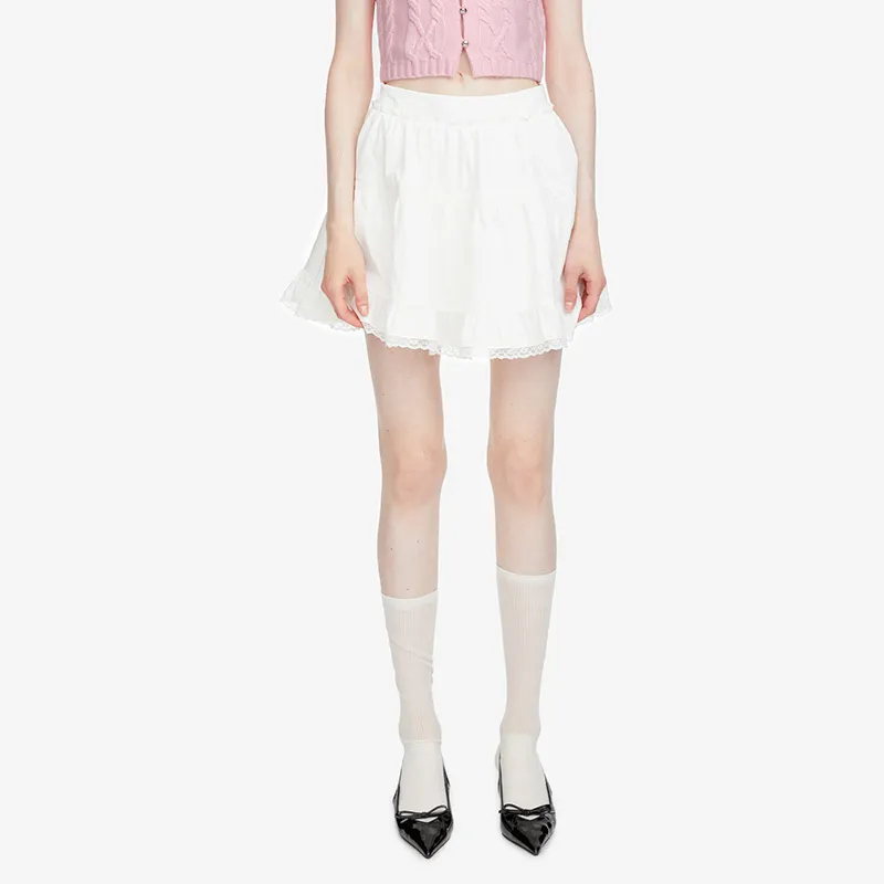 HERLIAN Casual Short Skirts Women's White-2