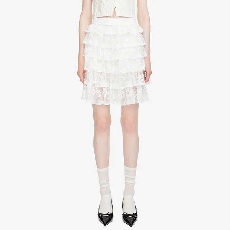 HERLIAN Casual Short Skirts Women's White-2