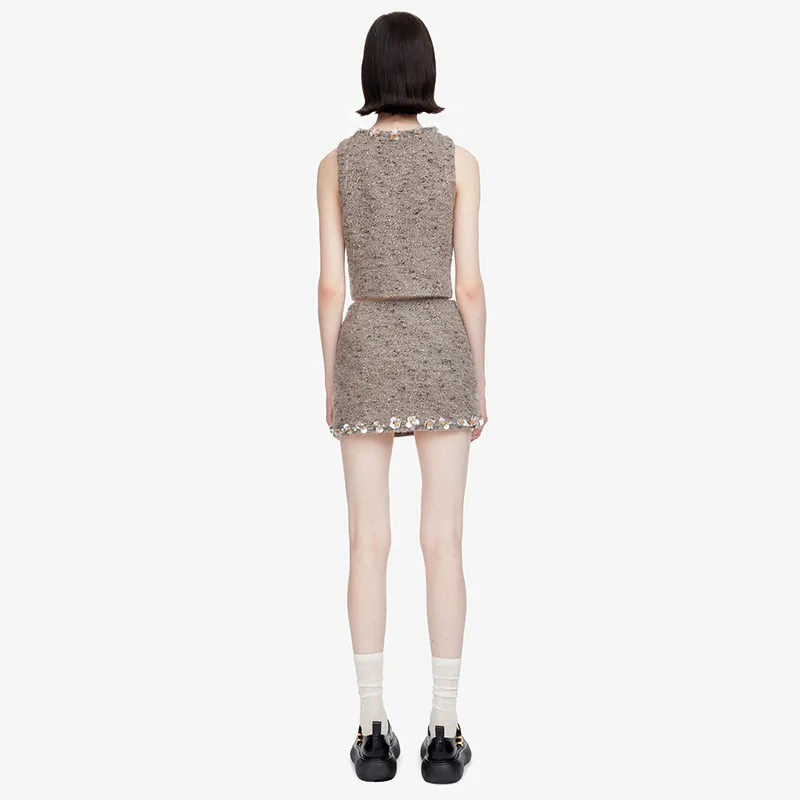 HERLIAN Casual Short Skirts Women's Brown-3