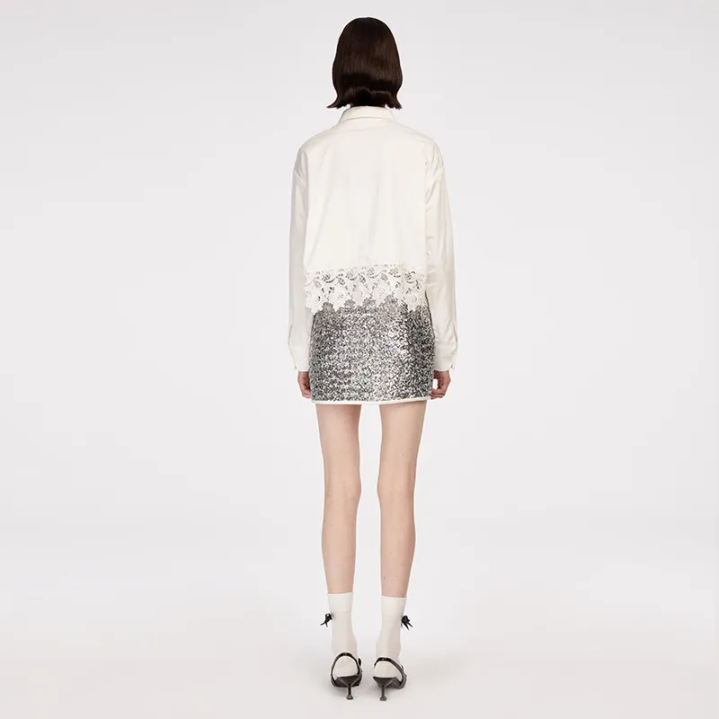 HERLIAN Casual Short Skirts Women's Silver-3