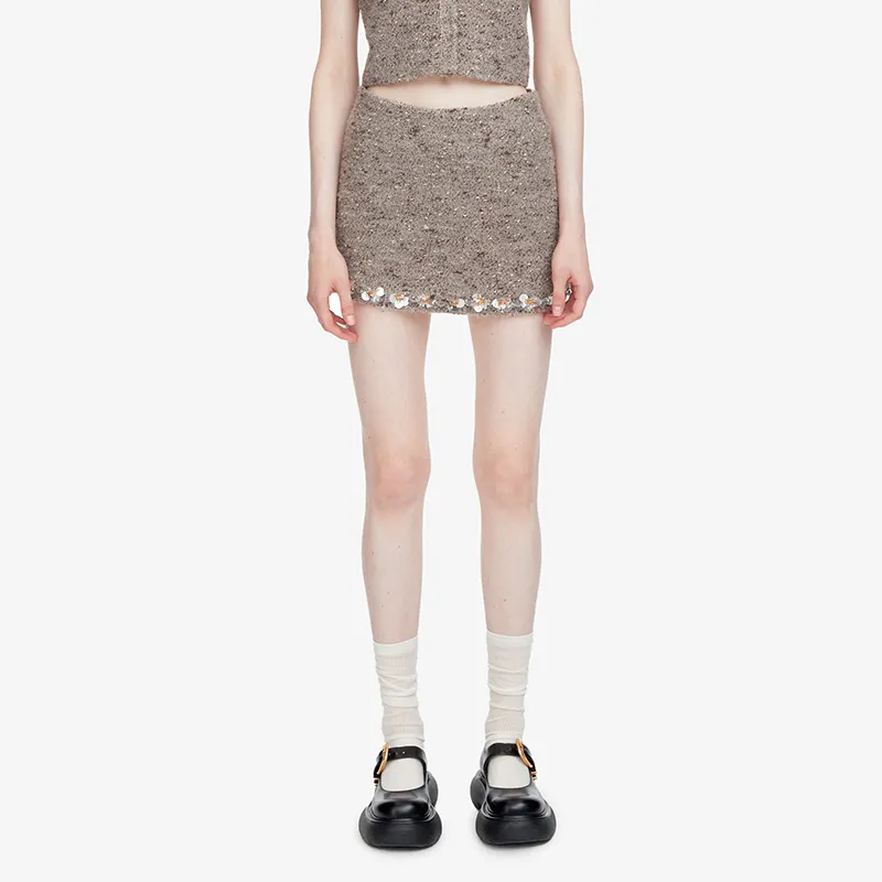 HERLIAN Casual Short Skirts Women's Brown-2