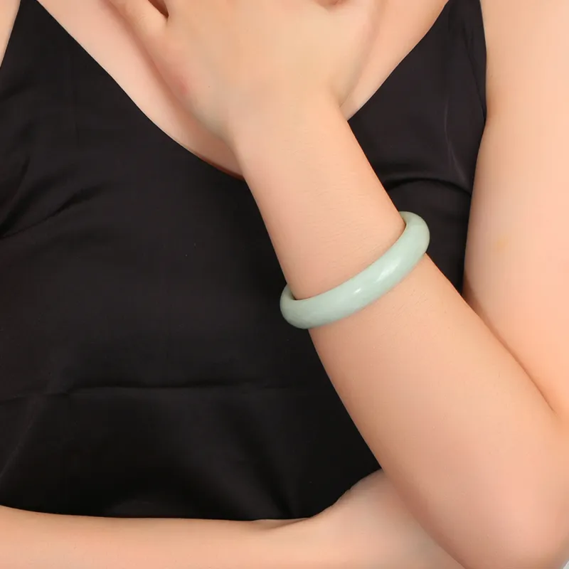JINZHIFU Guizhou Green Jade Bangles Women's-4
