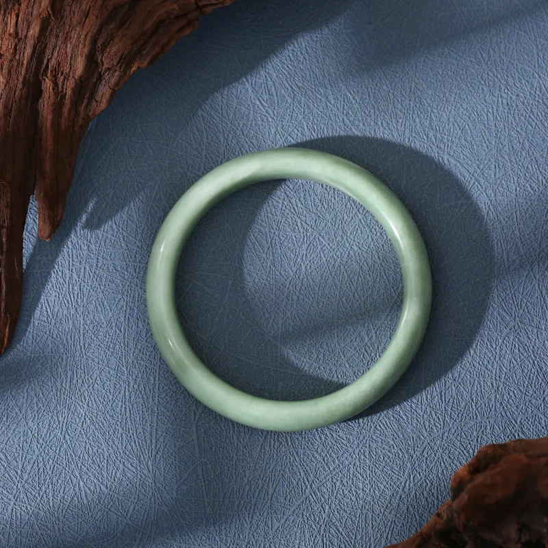JINZHIFU Guizhou Green Jade Bangles Women's-7