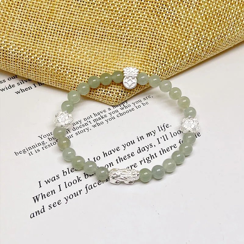 JINZHIFU Hetian Jade Bracelets Pale Greenish White Jade Unisex-2