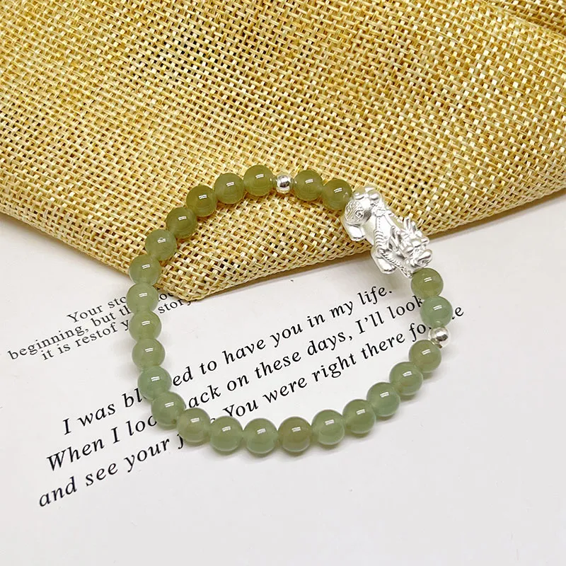 JINZHIFU Hetian Jade Bracelets Pale Greenish White Jade Unisex-1