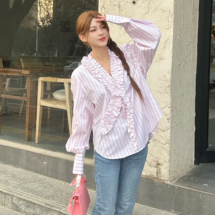 SUNSUNTOWN Shirt Women's Light Pink-2