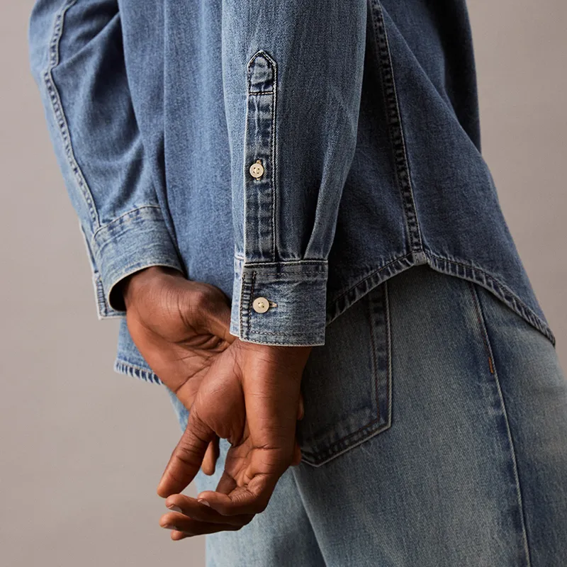 CALVIN KLEIN Shirt Men's Denim Blue-3