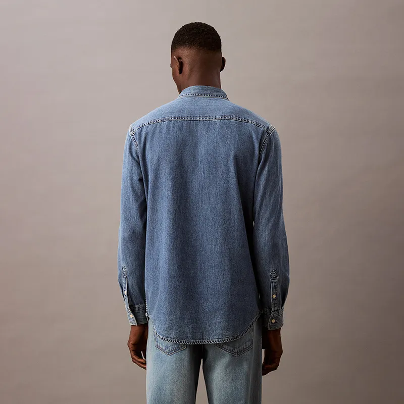 CALVIN KLEIN Shirt Men's Denim Blue-2