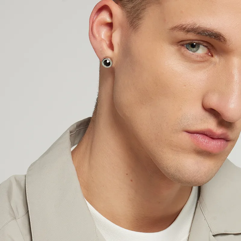 CALVIN KLEIN Steel Stud Earrings Men's Steel-1