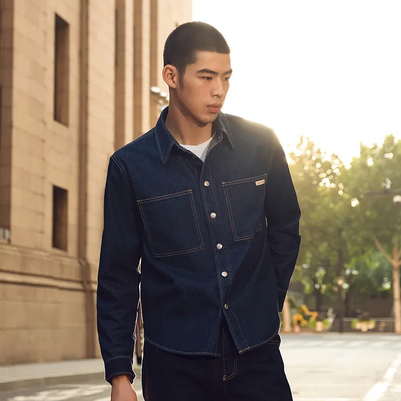 CALVIN KLEIN Shirt Men's Denim Dark Blue-1