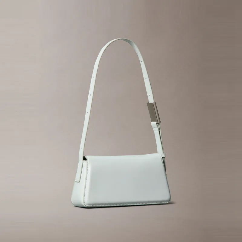 CALVIN KLEIN Synthetic Material Shoulder Bag Medium Size Women's Moon White-3
