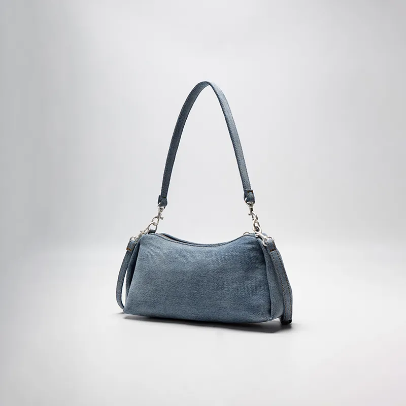 CALVIN KLEIN Fabric Shoulder Bag Medium Size Women's Denim Light Blue-2