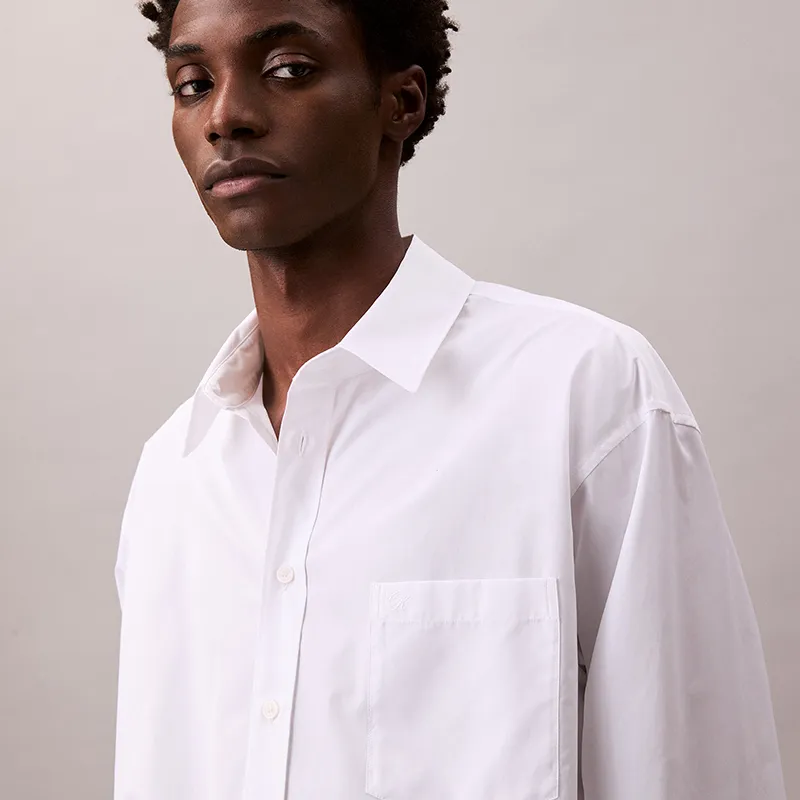 Calvin Klein Shirts Men YAA Moon White-5
