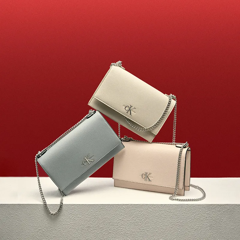 CALVIN KLEIN Artificial Leather Crossbody Bag, Shoulder Bag Medium Size Women's Chalk White-3