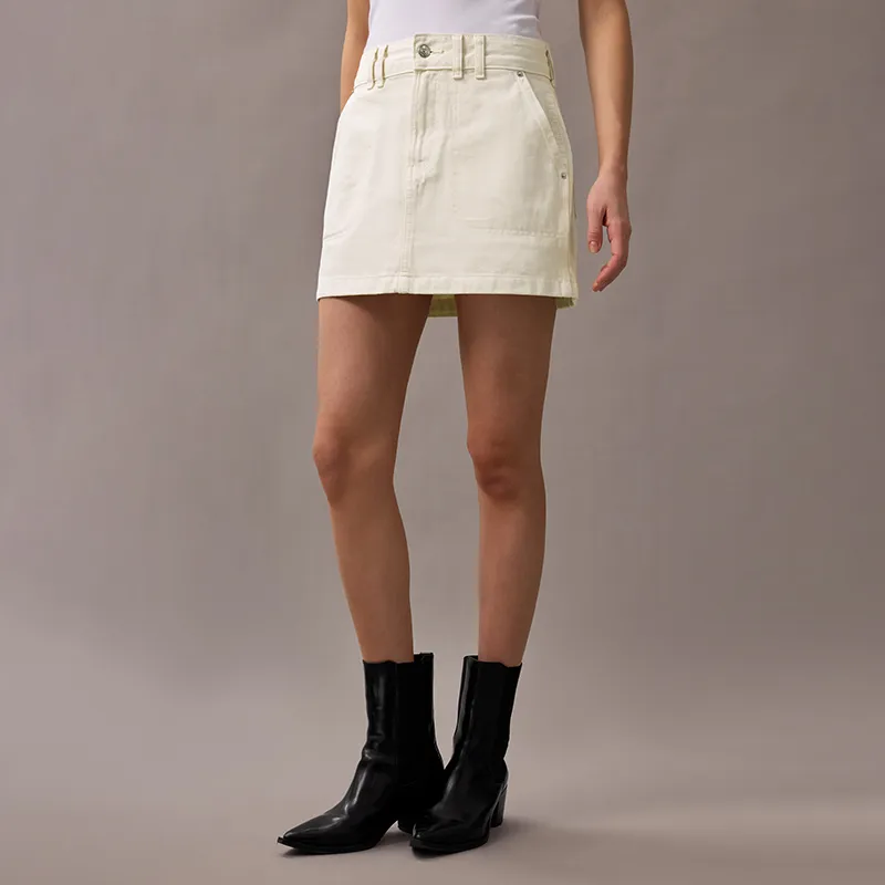 CALVIN KLEIN SS25 Denim Short Skirts Women's White-3
