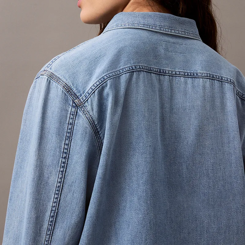 CALVIN KLEIN Shirt Women's Denim Light Blue-2