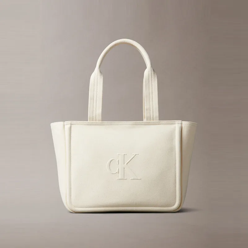 CALVIN KLEIN SS25 Fabric Handbag Medium Size Women's Ivory White-2