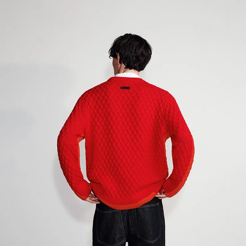 CALVIN KLEIN Spring Festival Red Magenta Sweater Men's-4