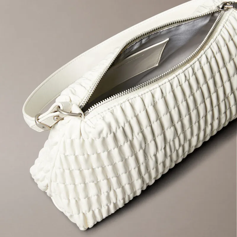 CALVIN KLEIN Blended Material Shoulder Bag Women's Milk White-4