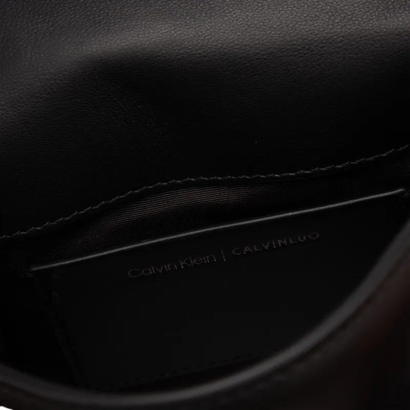 CALVIN KLEIN Sheepskin Handbag Medium Size Women's Space Black-3