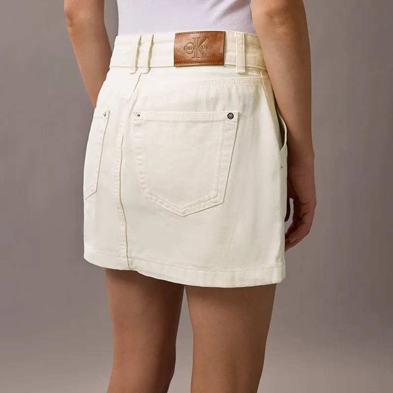 CALVIN KLEIN SS25 Denim Short Skirts Women's White-5