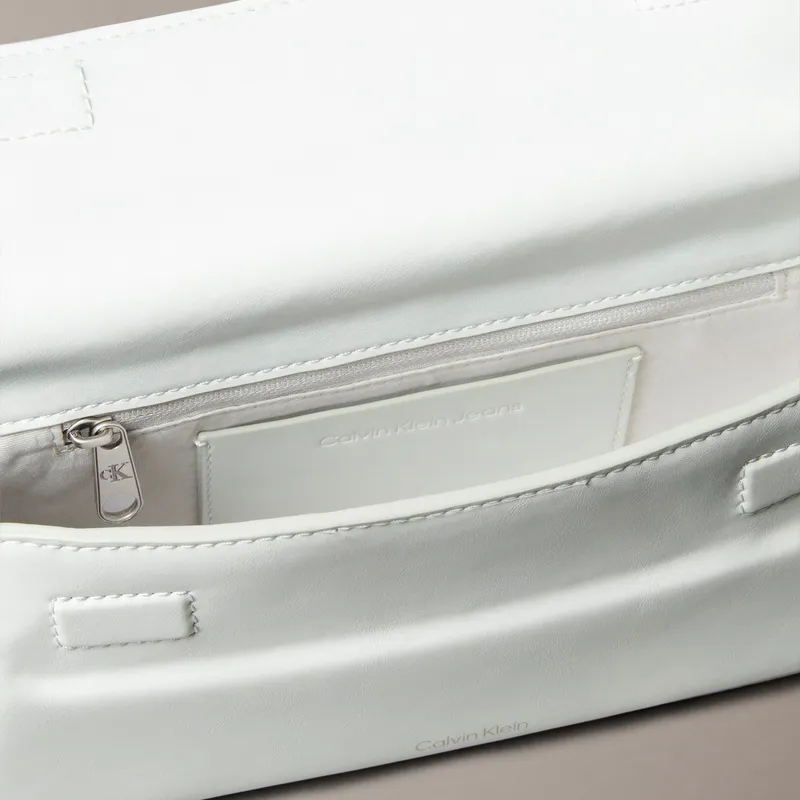 CALVIN KLEIN Synthetic Material Shoulder Bag Medium Size Women's Moon White-4