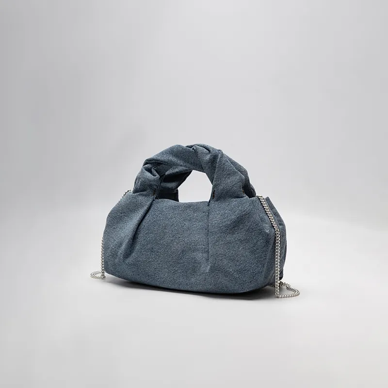 CALVIN KLEIN Fabric Handbag Medium Size Women's Denim Light Blue-4