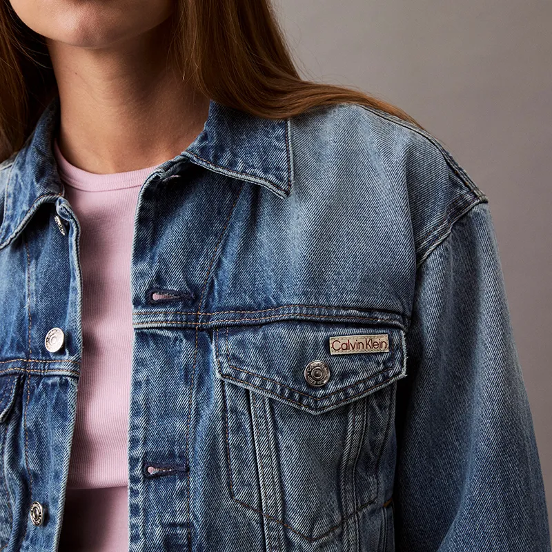 CALVIN KLEIN Denim Jacket Women's Light Blue-2