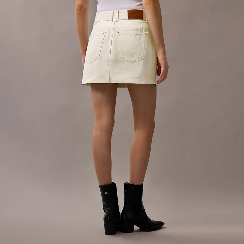CALVIN KLEIN SS25 Denim Short Skirts Women's White-4