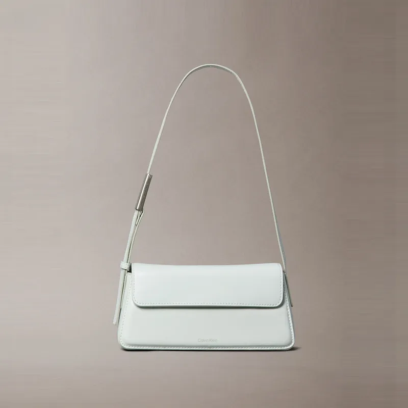 CALVIN KLEIN Synthetic Material Shoulder Bag Medium Size Women's Moon White-2