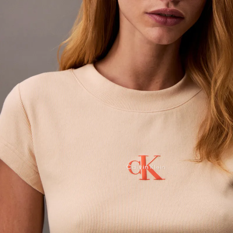 CALVIN KLEIN T Shirt Women's Light Orange-3