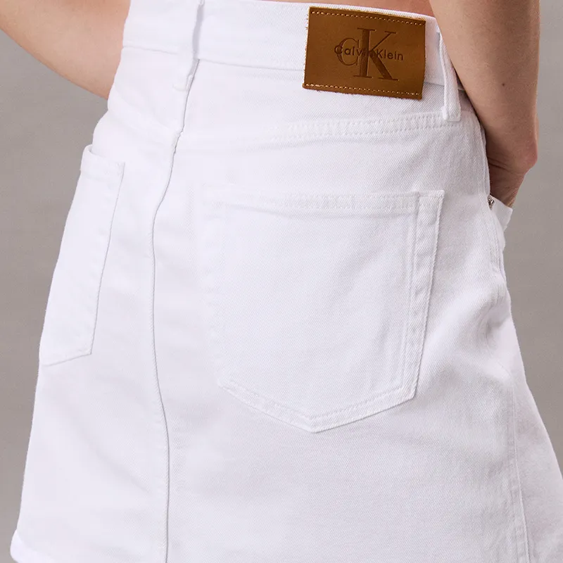 CALVIN KLEIN Casual Short Skirts Women's Denim White-3