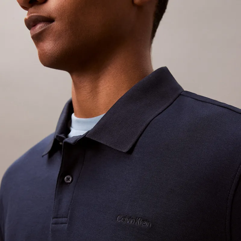 CALVIN KLEIN Polo Shirt Men's Moon White-4